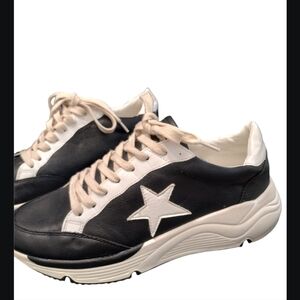 Black and White Star Sneakers
